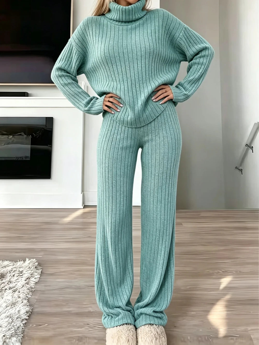 Ribbed Knit Loungewear Set