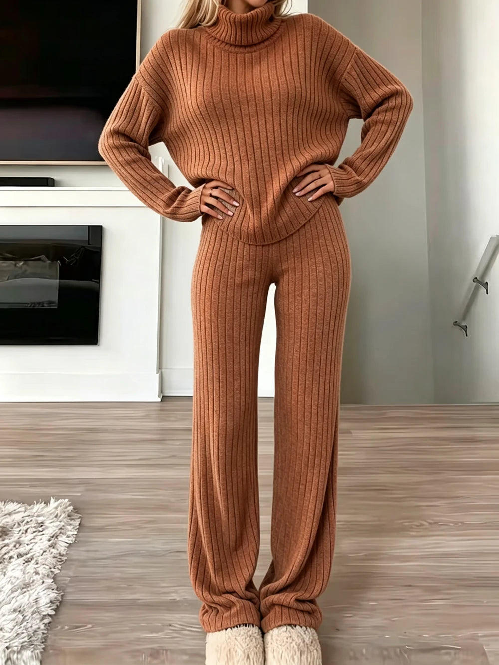 Ribbed Knit Loungewear Set