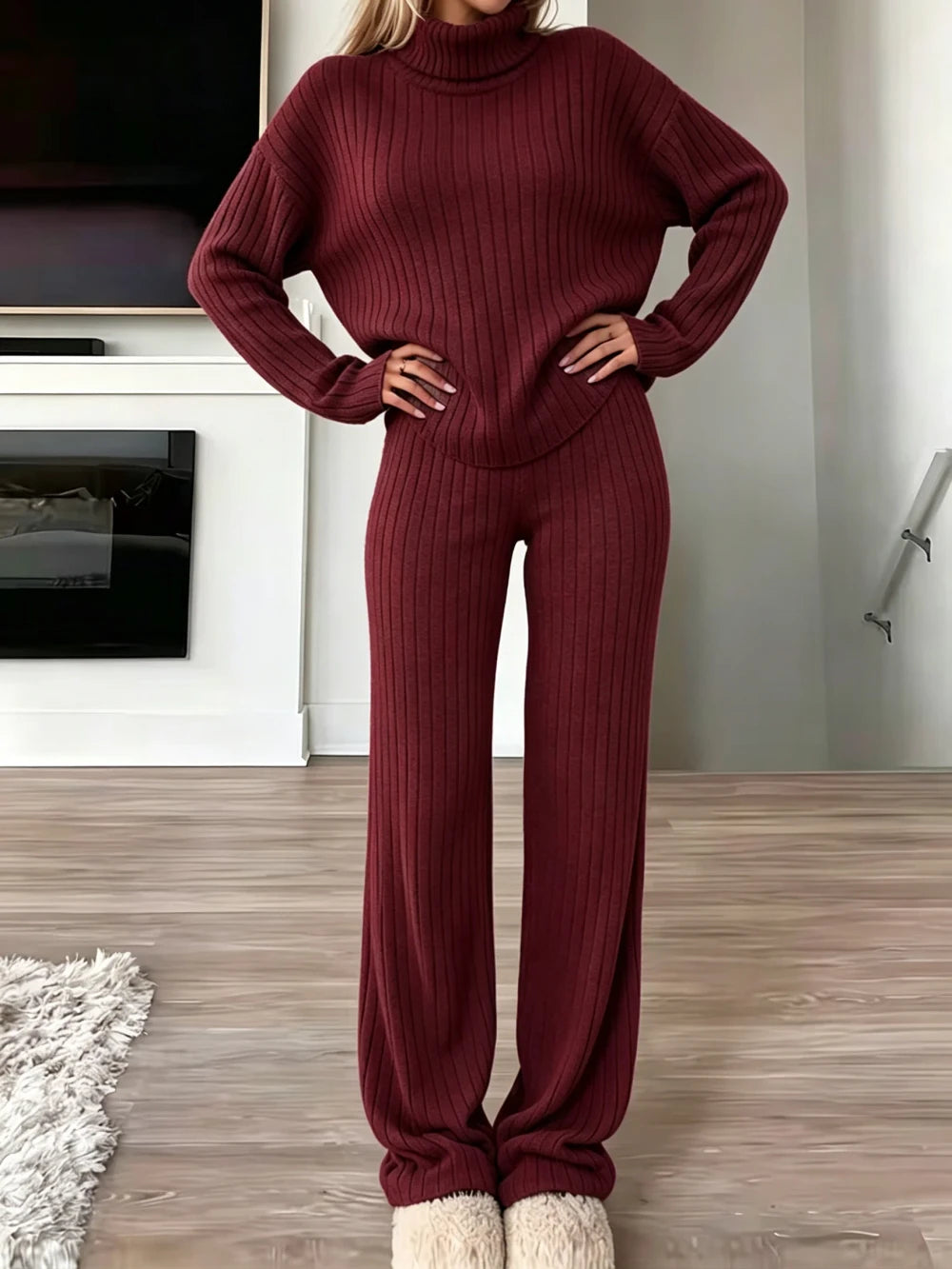 Ribbed Knit Loungewear Set