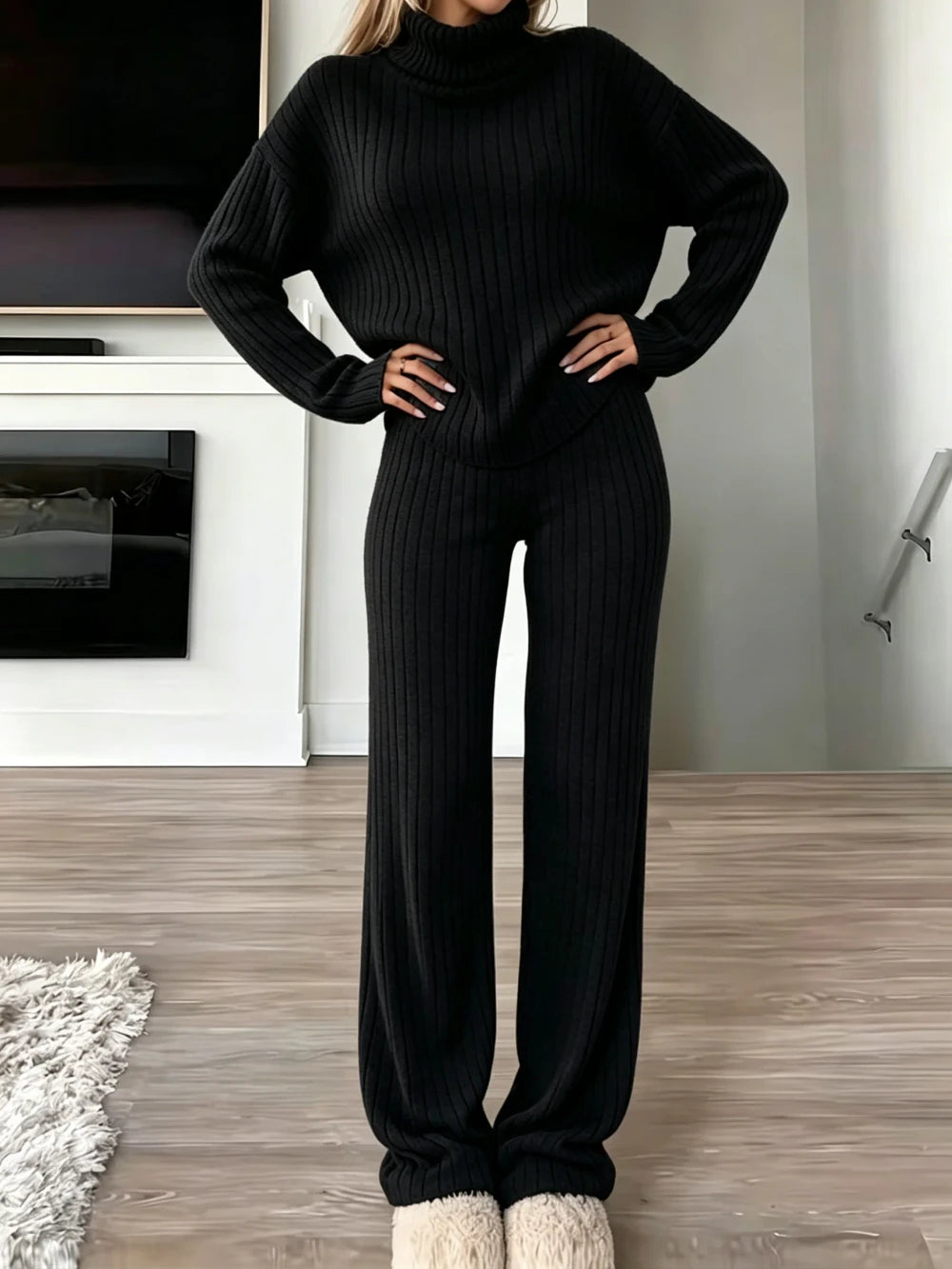 Ribbed Knit Loungewear Set
