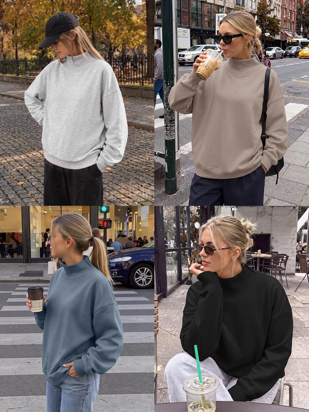 Mock Neck Oversized Sweatshirt
