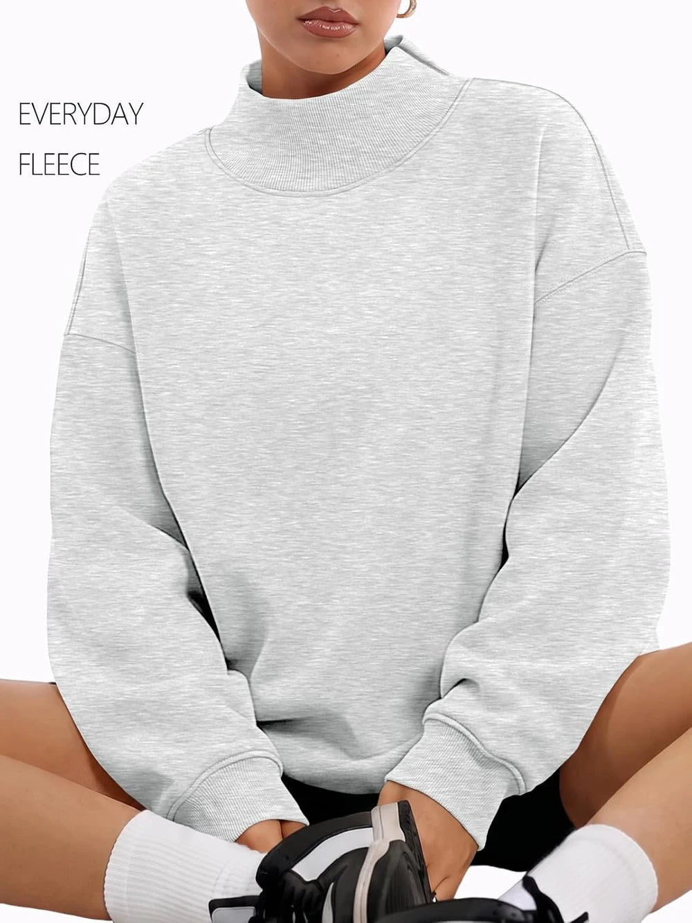Mock Neck Oversized Sweatshirt