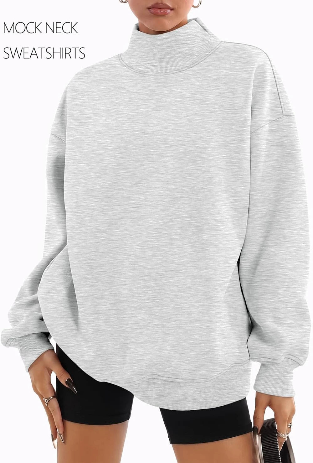 Mock Neck Oversized Sweatshirt