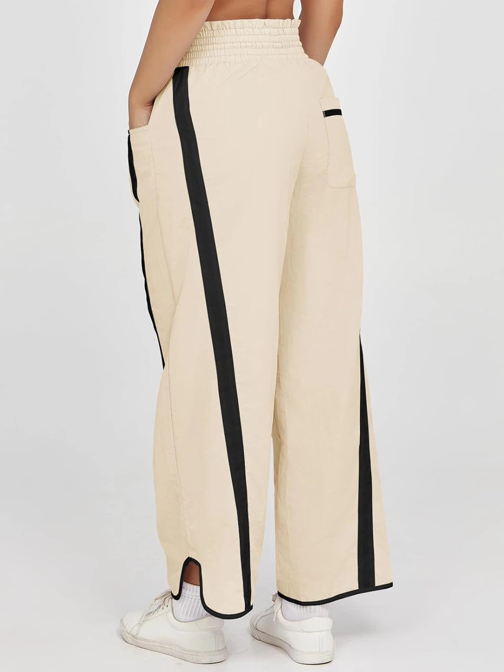 Wide Leg Parachute Track Pants