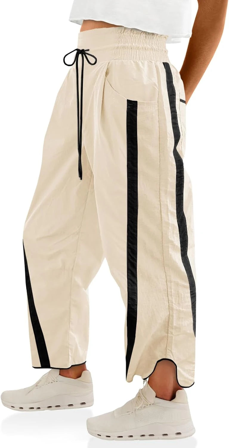 Wide Leg Parachute Track Pants